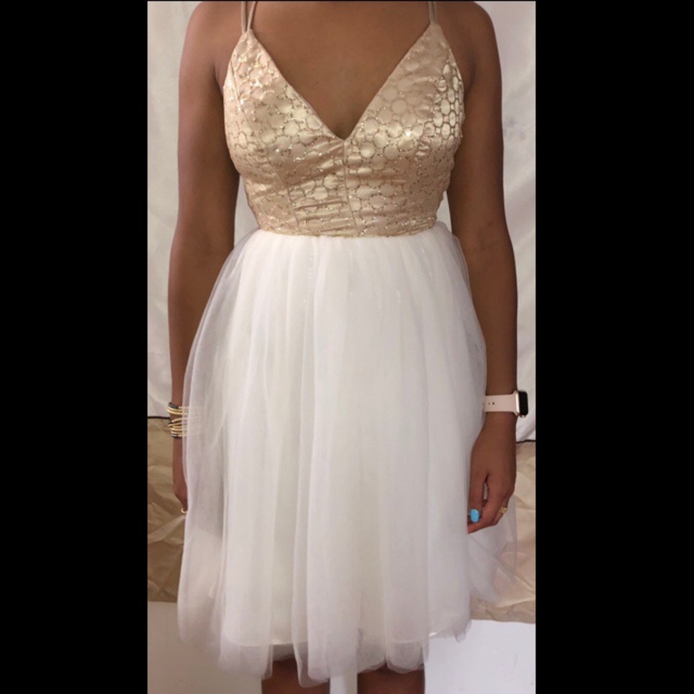 Gold/White Strappy Dress